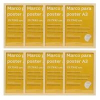 RAHMEN Set mit 8 aus MDF und Acrylglas Schutz und Aussteller für Fotografien, Bilder, Poster, Gemälde, Dekoration für Haus Farbe Hellholz A3 - Beige, Holz (29.7/3cm) - Nacnic