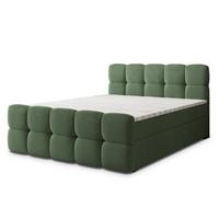 BOXBETT BRUME 200x200 cm mit Matratze und Topper, H2+H3 - Grün - Grün, Holz (200/200cm) - MASSENO