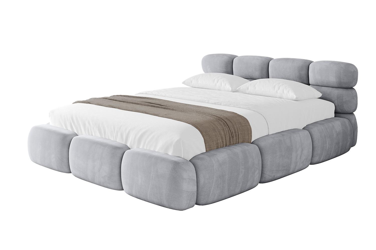 POLSTERBETT mit Bettkasten und Lattenrost, Boxbett ohne Matratze - NOMA 120x200 Hellgrau - Hellgrau, Holzwerkstoff/Textil (120/200cm) - ALTDECOR