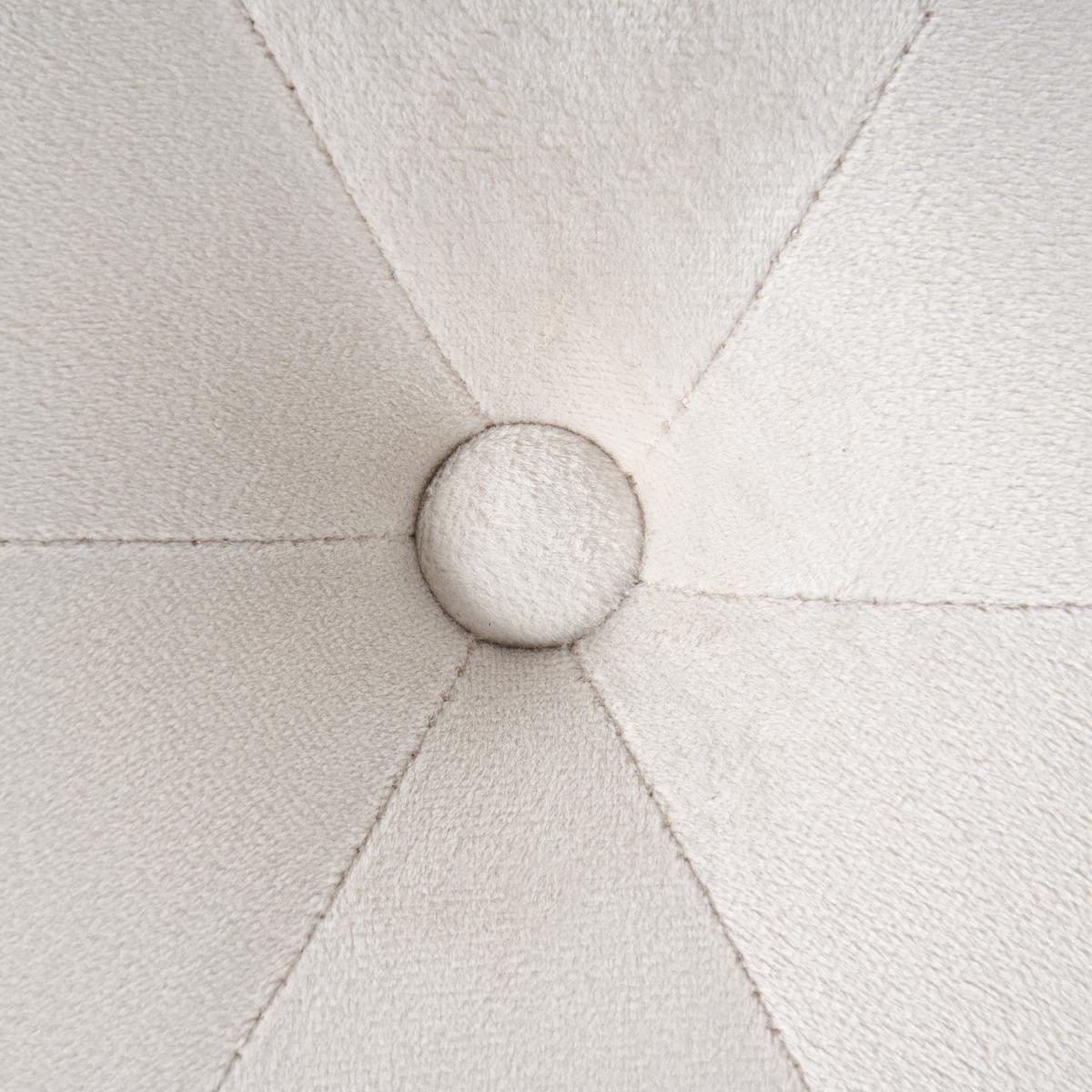 POUF Samtstoff Cremeweiß Corolla - Weiß, Textil (40/40/40cm) - Beliani