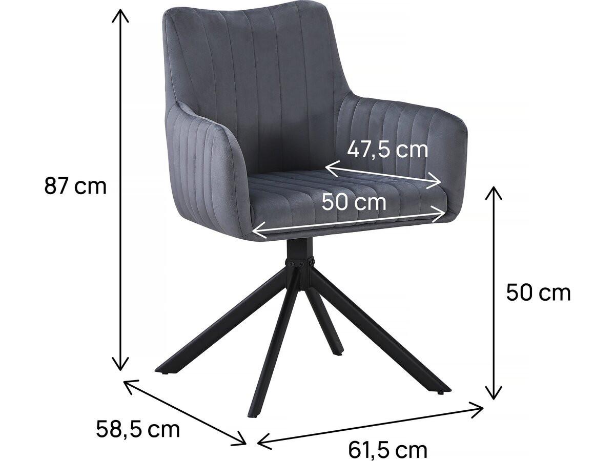 STUHL 2er Set pharell Grau - Grau, Textil (61/87/58cm) - Habitat Garten