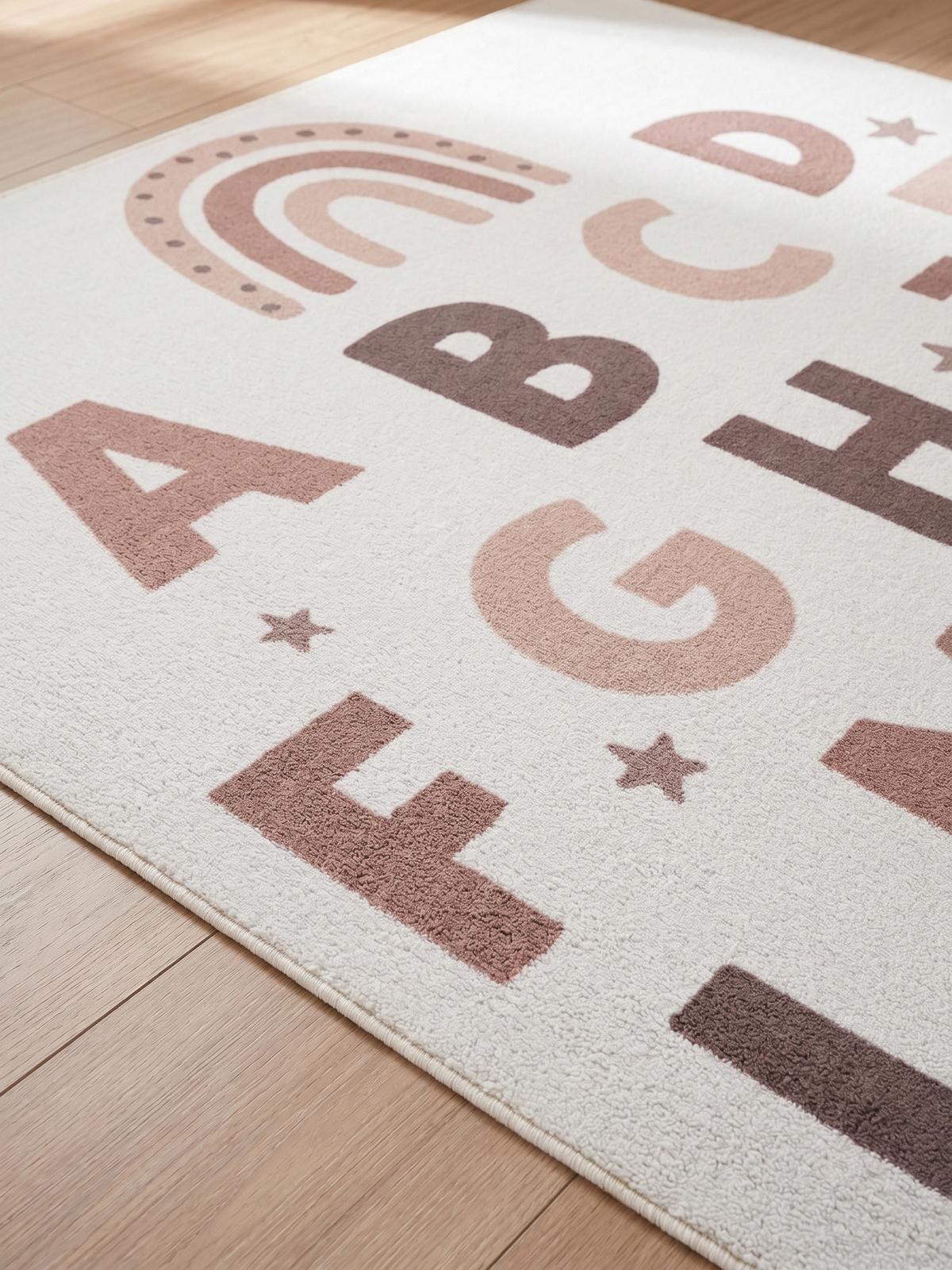 SPIELTEPPICH Waschbar TINO in Creme, mit Alphabet-Motiv, 120 x 170 cm - Beige, Textil (170/120cm) - KADIMA DESIGN