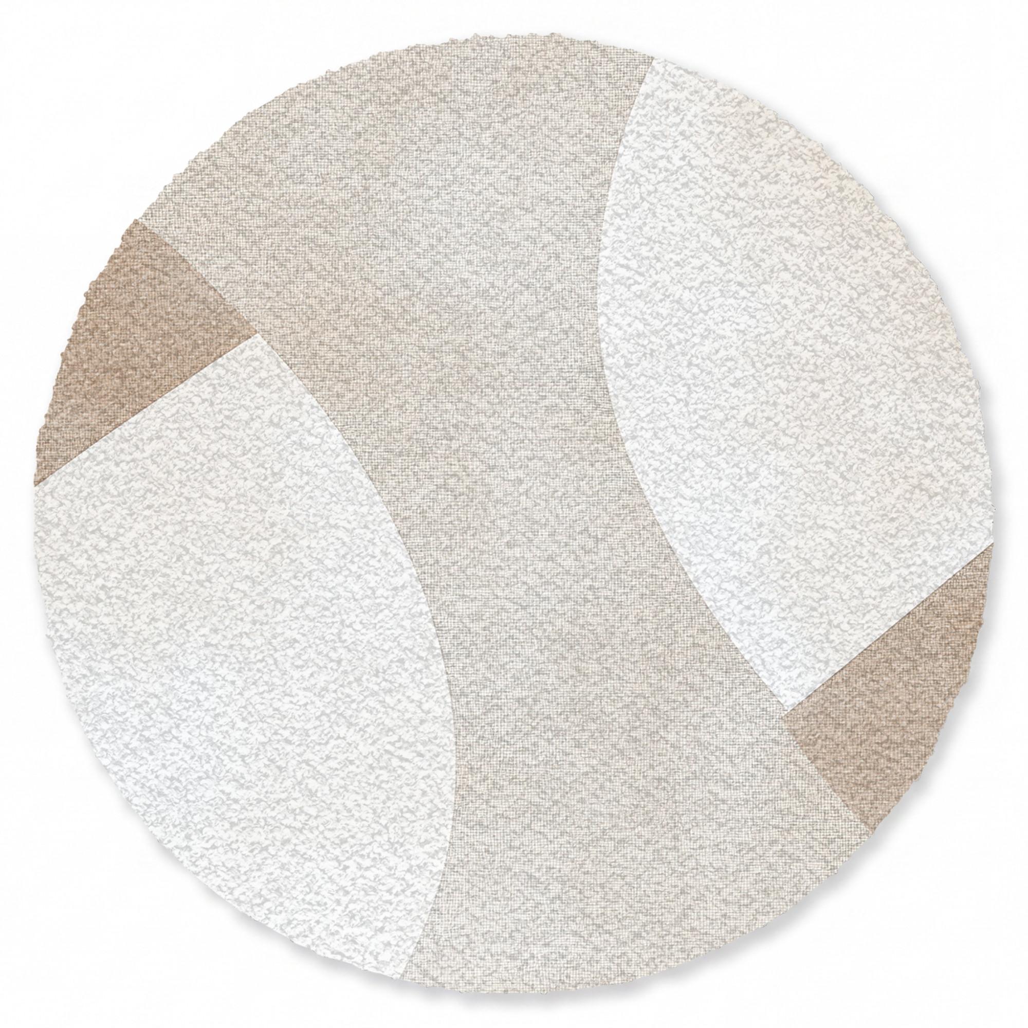FUSSMATTE Braun - Japandi - Abstrakt Schmutzfangmatte 120x120 cm - Beige, Kunststoff (120/0.4cm) - MuchoWow