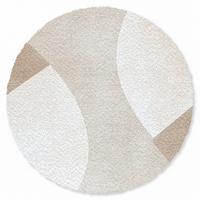 FUSSMATTE Braun - Japandi - Abstrakt Schmutzfangmatte 120x120 cm - Beige, Kunststoff (120/0.4cm) - MuchoWow