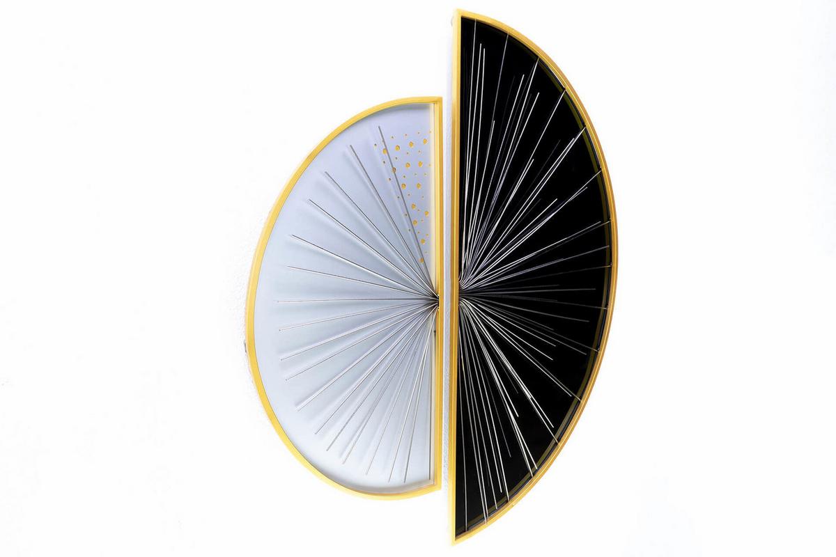 WANDDEKO Schwarz-Weiß 91/81 cm - Schwarz, Metall (4.75/81/4cm) - KUNSTLOFT