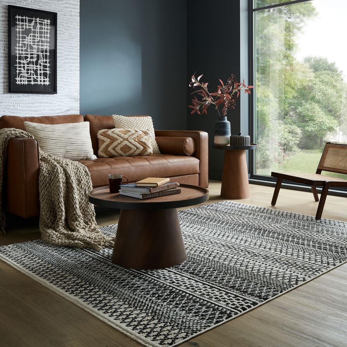 TEPPICH PERRAN, gestreift, Schwarz-Weiß, 160 x 230 cm - Schwarz, Textil (160/230cm) - KADIMA DESIGN
