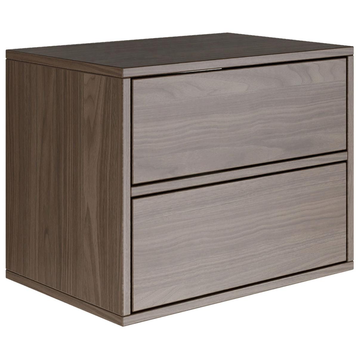 NACHTTISCH hängend Framme Walnuss Holzoptik mit 2 Schubladen, 50 cm - Dunkelbraun, Holzwerkstoff (50/40/36cm) - Selsey