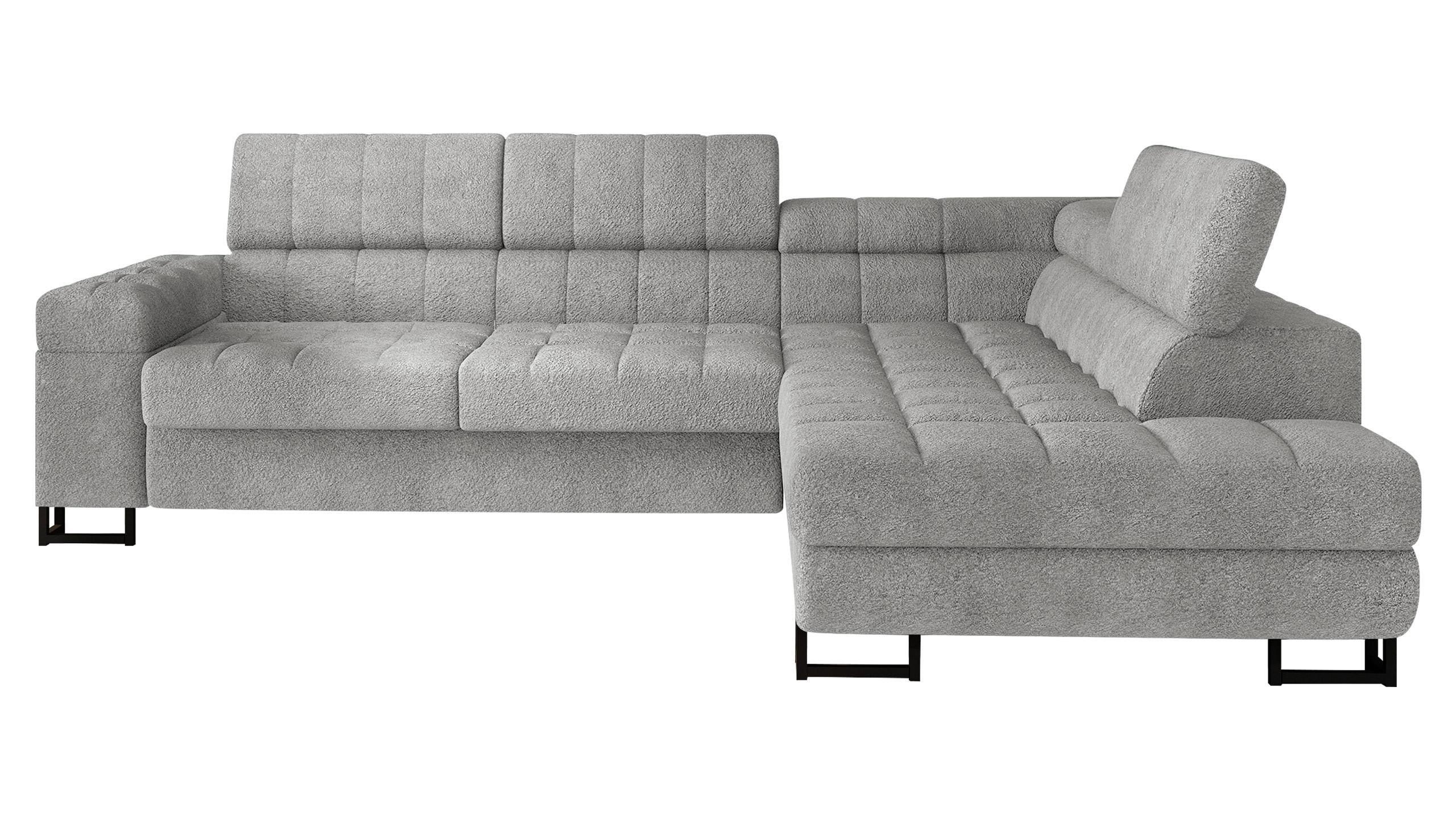 ECKSOFA Laris, Seite: Rechts - Alufarben/Schwarz, Holz/Textil (271/203cm) - MIRJAN24