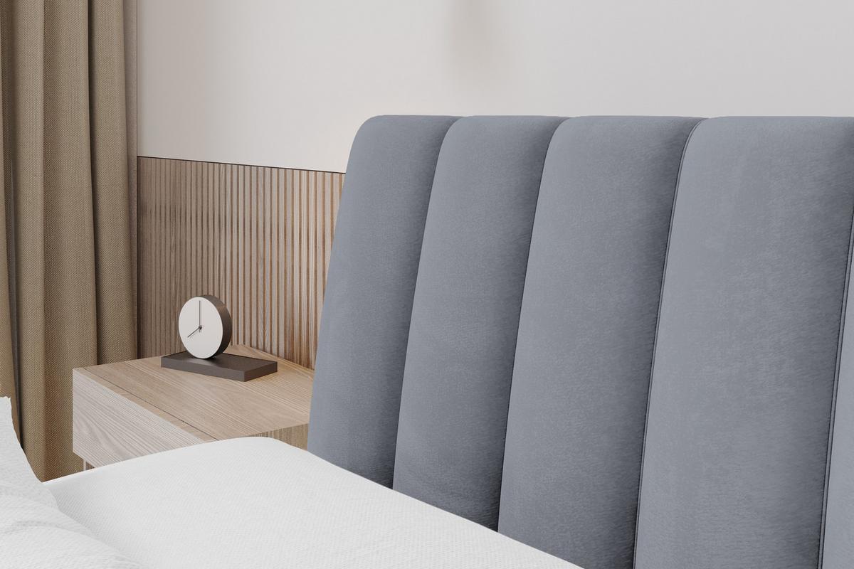 POLSTERBETT mit Bettkasten und Lattenrost, Bett mit Matratze H3/H4 - ILAN 160x200 Grau - Grau, Holzwerkstoff/Textil (160/200cm) - ALTDECOR