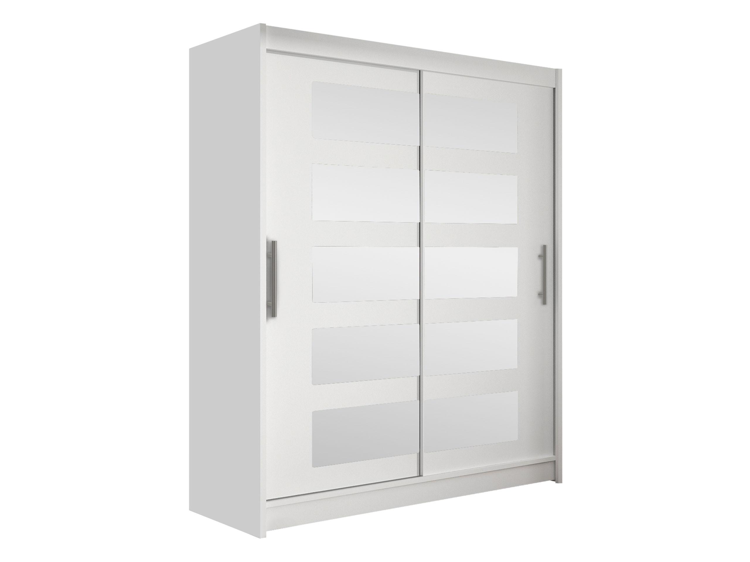SCHWEBETÜRENSCHRANK Westa V - Silberfarben/Weiß, Holzwerkstoff/Metall (150/200/58cm) - MIRJAN24