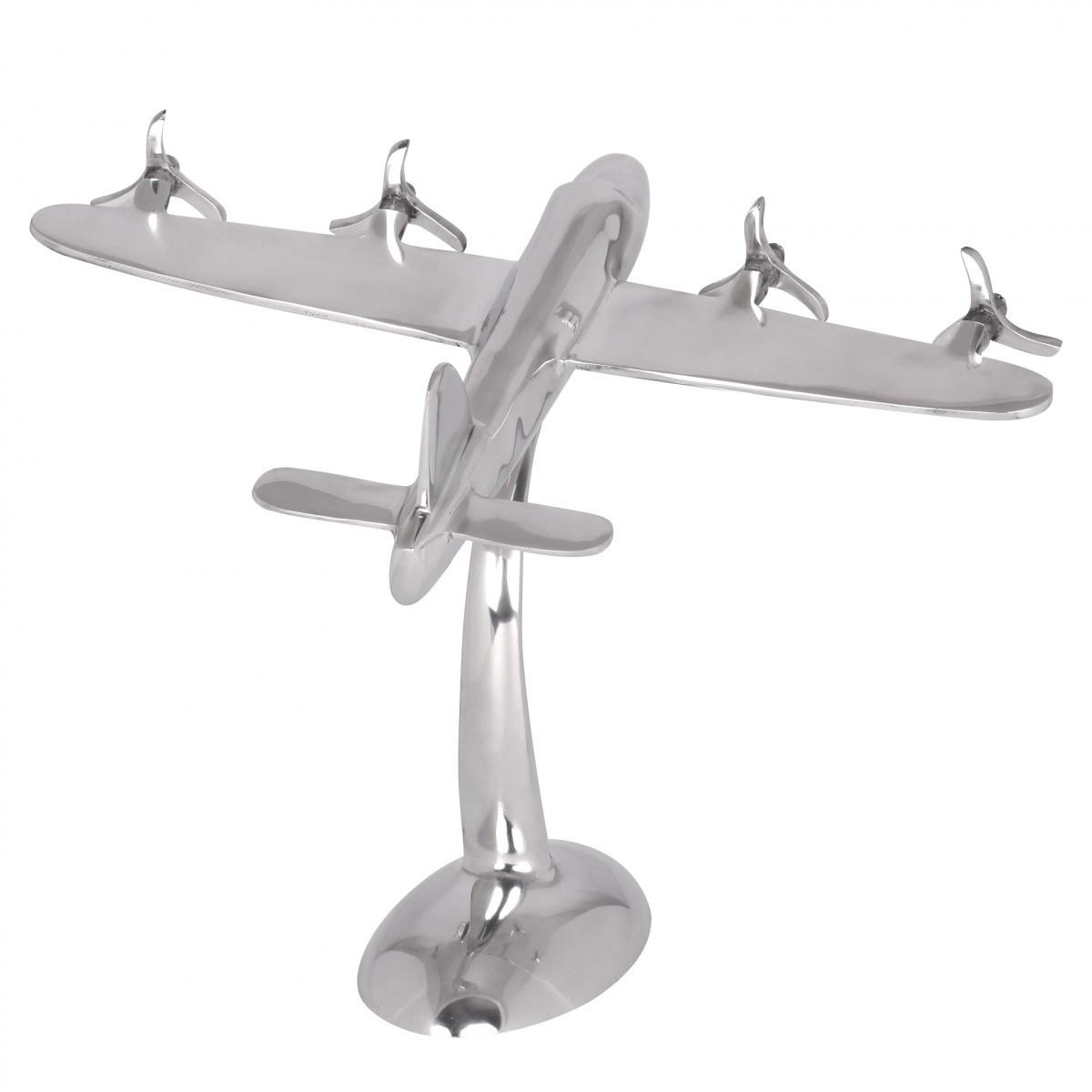 DEKOFIGUR Flugzeugpropeller Aluminium Silber 42x30 cm handgefertigt - Silberfarben, Metall (42/42/30cm) - KADIMA DESIGN