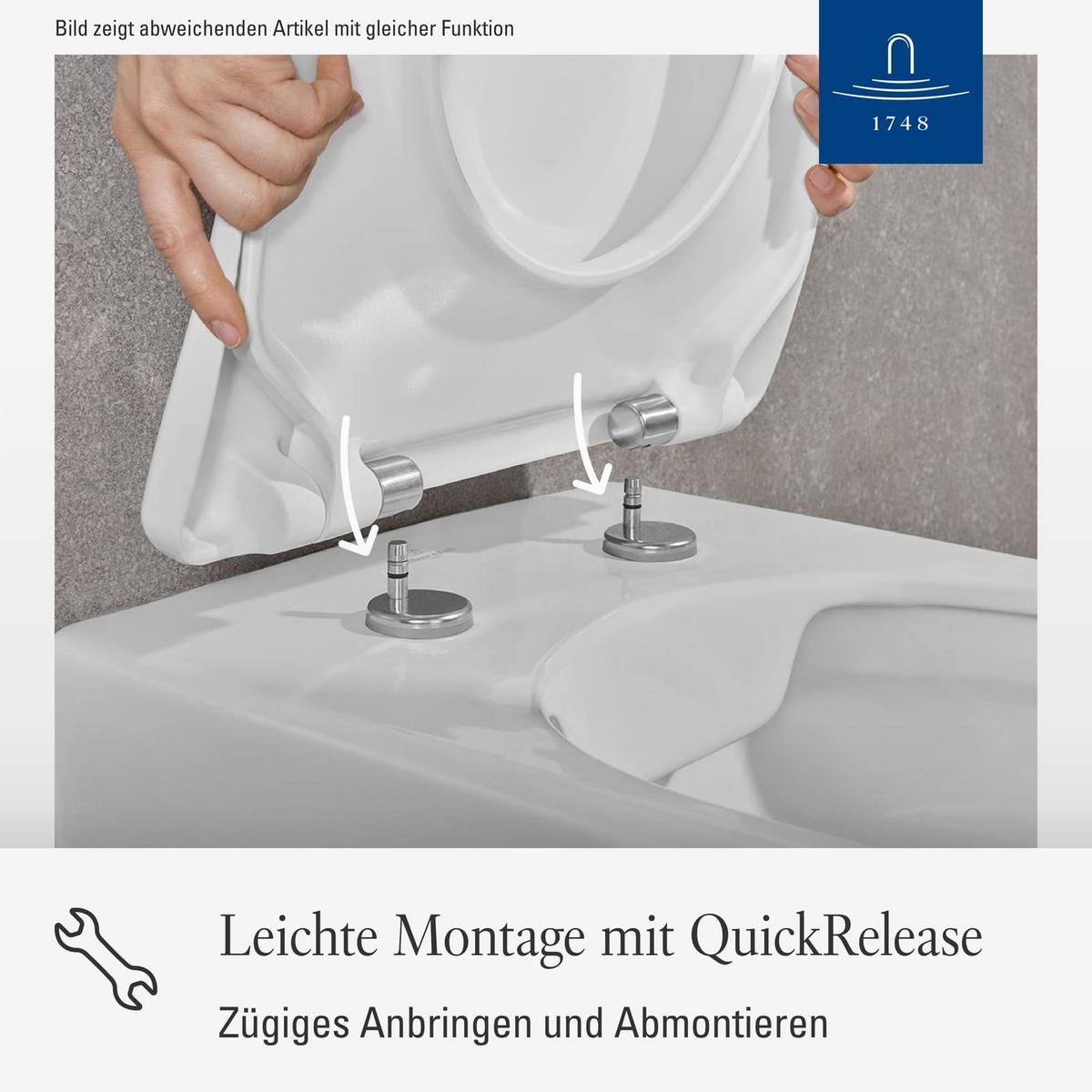 WC-SITZ O.novo weiß 438 x 368 x 49 cm - Weiß, Kunststoff (36.8/4.9/43.8cm) - Villeroy & Boch
