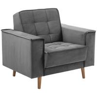 POLSTERSESSEL Kavindra Samtvelours anthrazit - Anthrazit, Kunststoff (78/84/100cm) - 58aufmkessel