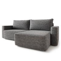 ECKSOFA BELISE BL Grau Chenille mit Schlaffunktion - Grau, Holz/Textil (252/162cm) - MASSENO