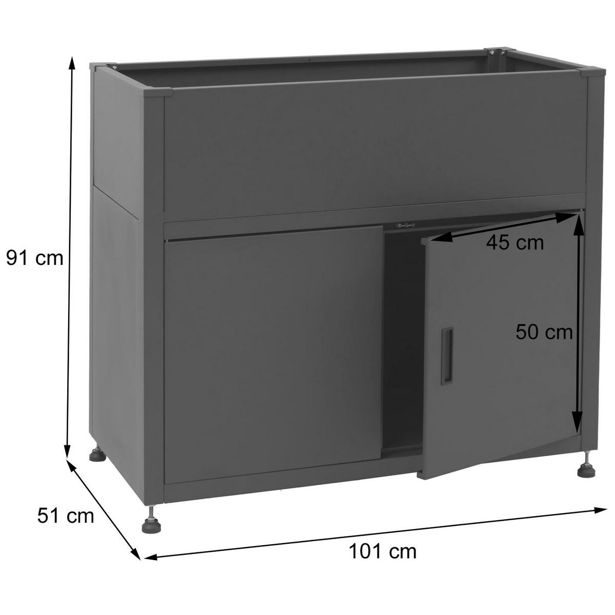 HOCHBEET Anthrazit - Anthrazit, Metall (101/91/51cm) - MCW
