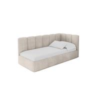 EINZELLBETT Jugendbett mit Bettkasten und Matratze H3/H4, Links - DEXY 100x200 Beige - Ecru, Holzwerkstoff/Textil (100/200cm) - ALTDECOR
