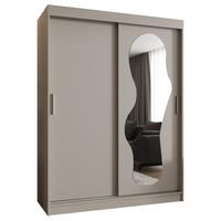 SCHIEBETÜRENSCHRANK mit Spiegel ULTRA 200/150/62 2-türig - Kaschmir/Silberfarben, Holz (150/200/62cm) - MÖBEL KRYSPOL
