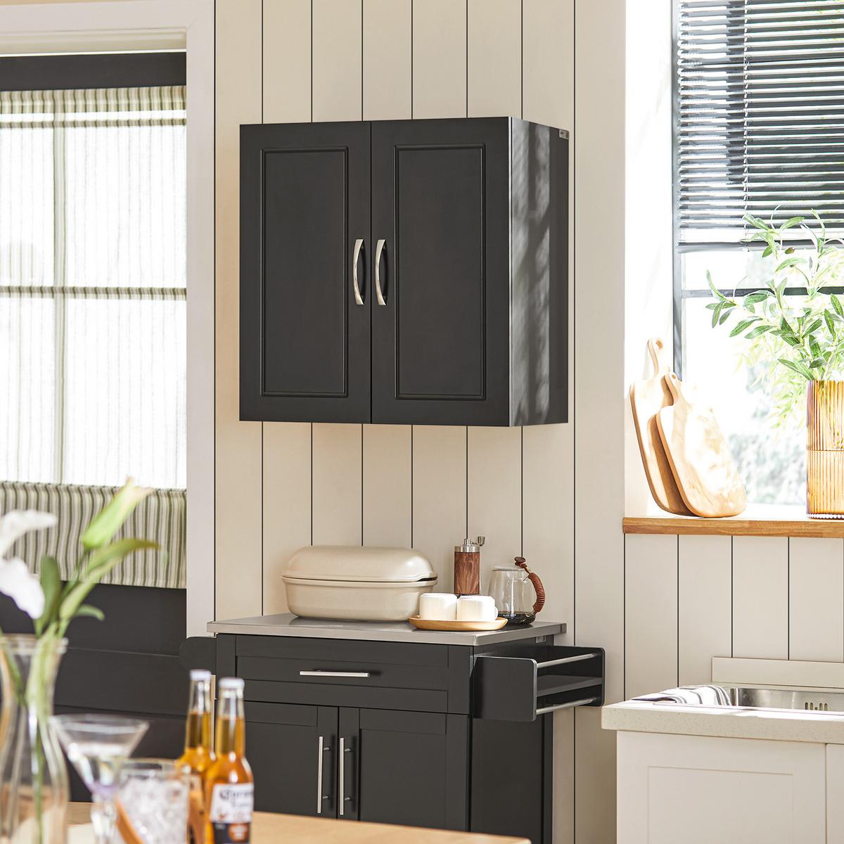 HÄNGESCHRANK Schwarz - Schwarz, Holzwerkstoff (60/60/30cm) - SoBuy