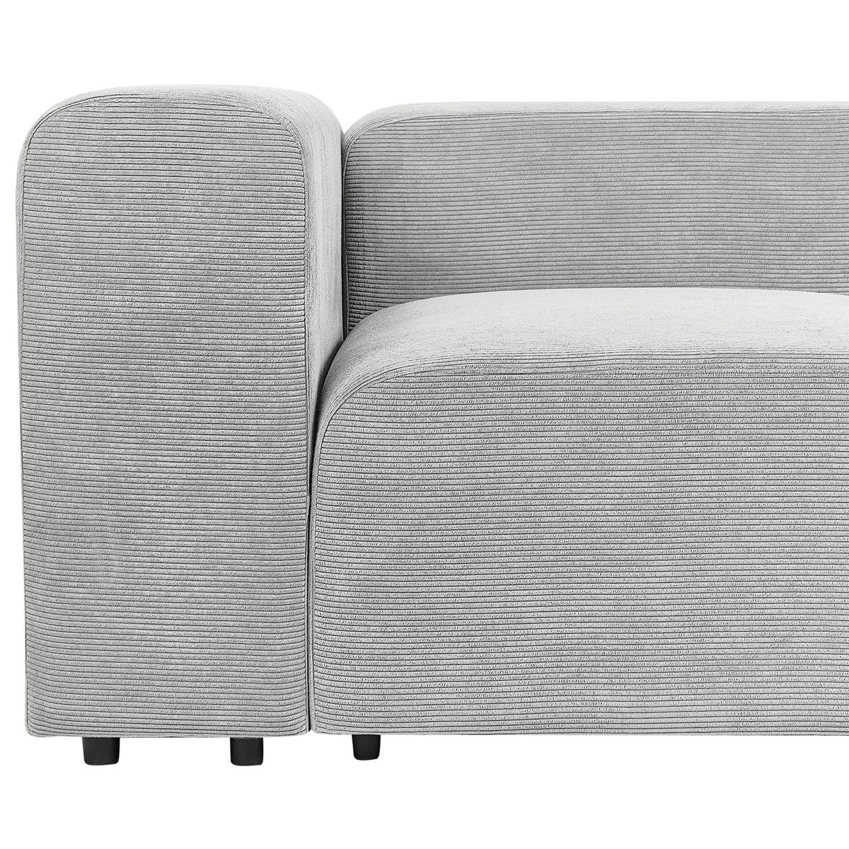 2-SITZER-SOFA Cord grau Falsterbo - Grau, Textil (204/70/105cm) - Beliani