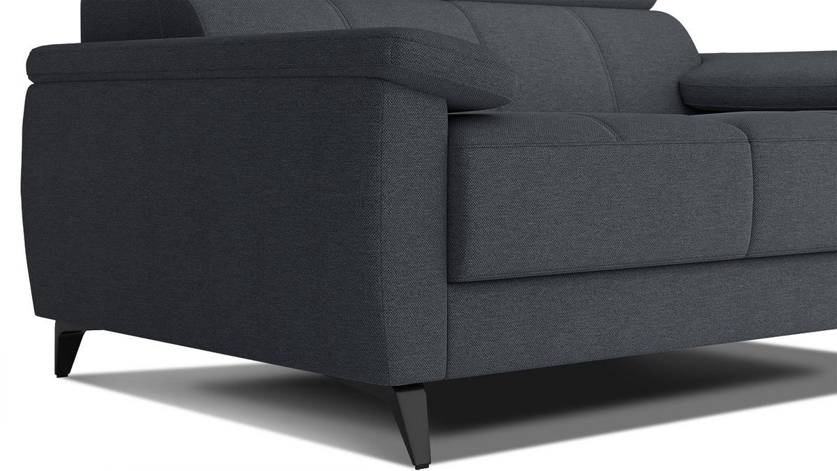 SOFA TAUNUS 2-Sitzer, graphitfarben - Graphitfarben/Schwarz, Holzwerkstoff/Textil (141/80/102cm) - Wozimo