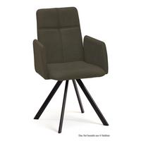 ARMLEHNSTUHL drehbar (6er-Set) Desha 52x92x60 Schwarz/Khaki - Dunkelgrün/Schwarz, Kunststoff (60/92/52cm) - 58aufmkessel