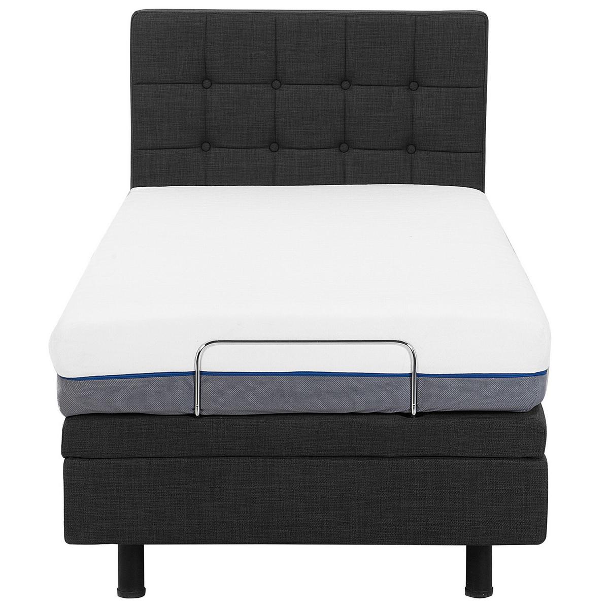 POLSTERBETT 90/200cm Dunkelgrau Duke - Dunkelgrau, Textil (90/200cm) - Beliani