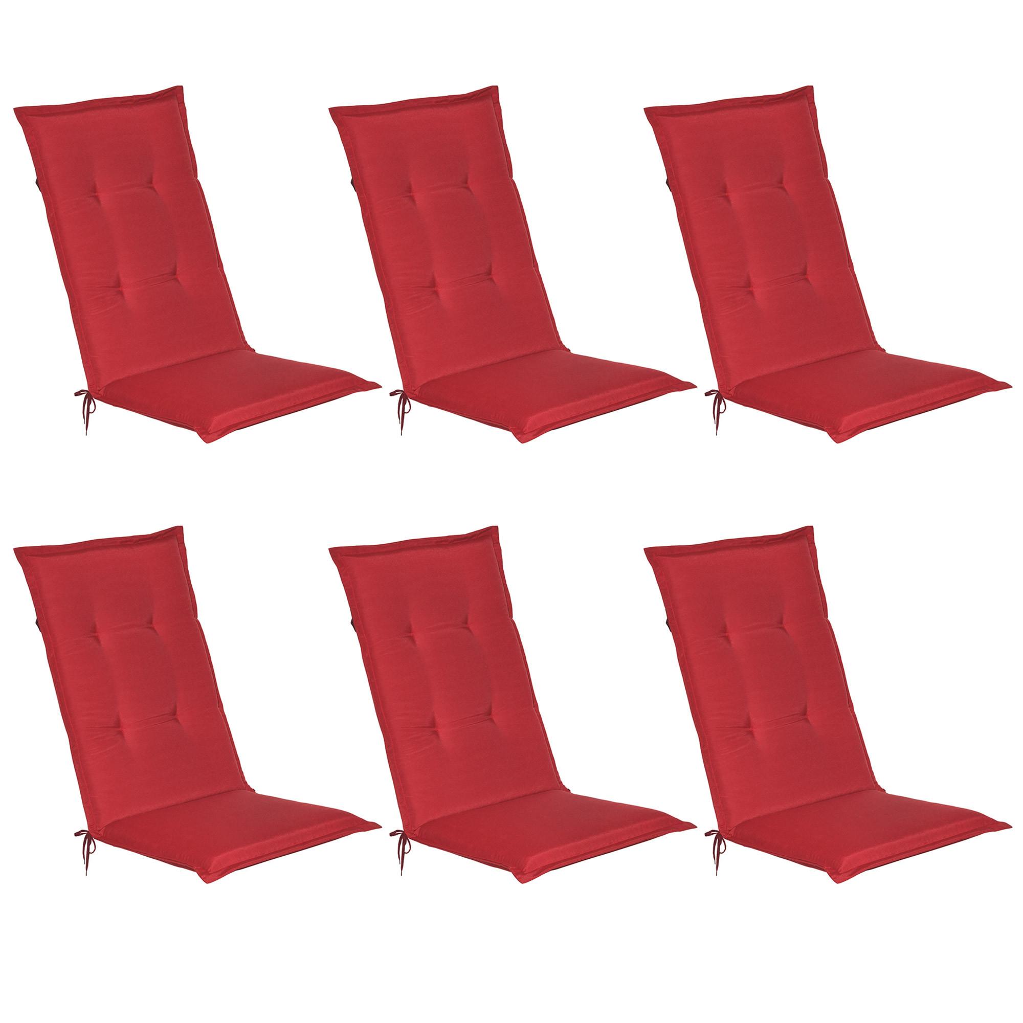 HOCHLEHNERAUFLAGE Loft HL 120/50/6 Rot 6tlg - Rot, Textil (50/6/120cm) - Beautissu 