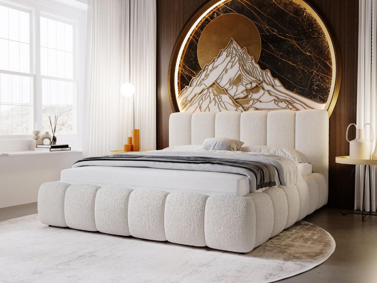 POLSTERBETT Cloud 200x200 Bouclé-Stoff Beige - Beige, Textil (200/200cm) - Graingold