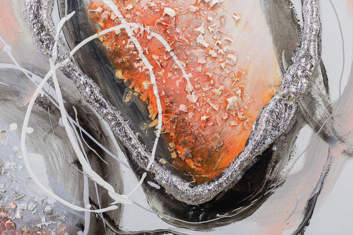 ACRYLBILD HANDGEMALT 80/80 cm - Rot/Schwarz, Holz/Textil (80/80cm) - KUNSTLOFT