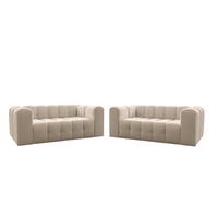 SOFASET Solvie 2-2 In Tiffani - Beige, Holzwerkstoff/Textil (200/75/106cm) - Fun Möbel