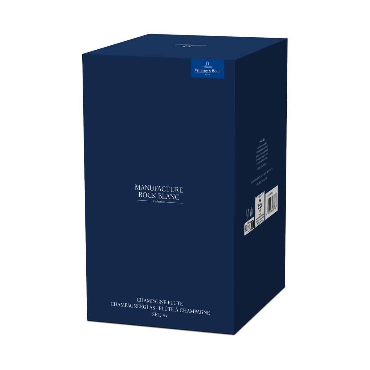 CHAMPAGNERGLÄSER Manufacture Rock weiß-transparent 260 ml 4er Set - Transparent/Weiß, Glas (0.26L) - Villeroy & Boch