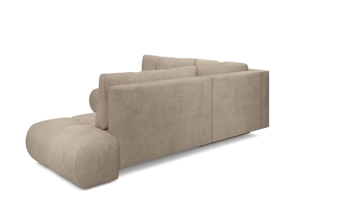 ECKSOFA DUCA II R-S Grau Chenille mit Schlaffunktion - Sandfarben, Holz (266.5/266.5cm) - MASSENO