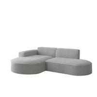 ECKSOFA Palma Xs Ottomane Ascot Bukla - Creme, Holzwerkstoff/Textil (236/165cm) - Fun Möbel