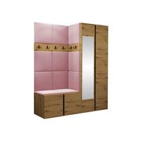 GARDEROBEN-SET Orion XII - Eiche Artisan/Rosa, Holzwerkstoff/Kunststoff (158/186/46cm) - MIRJAN24