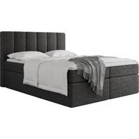 BOXBETT Amira mit Bettkasten, Boucle Schwarz 120/200 cm – 7-Zonen Taschenfederkern-Matratze & Komfortschaum-Topper - Schwarz, Kunststoff/Textil (120/200cm) - WFL GROUP