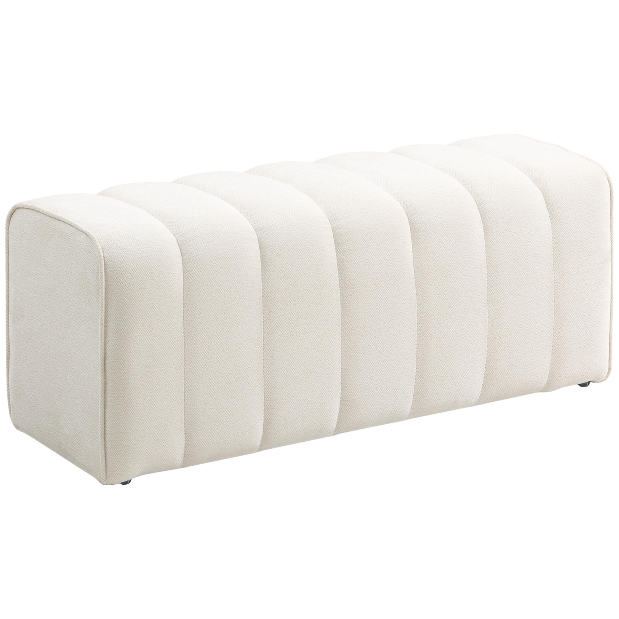 HOCKERBANK Cremeweiß - Creme, Textil (40/44/110cm) - HOMCOM