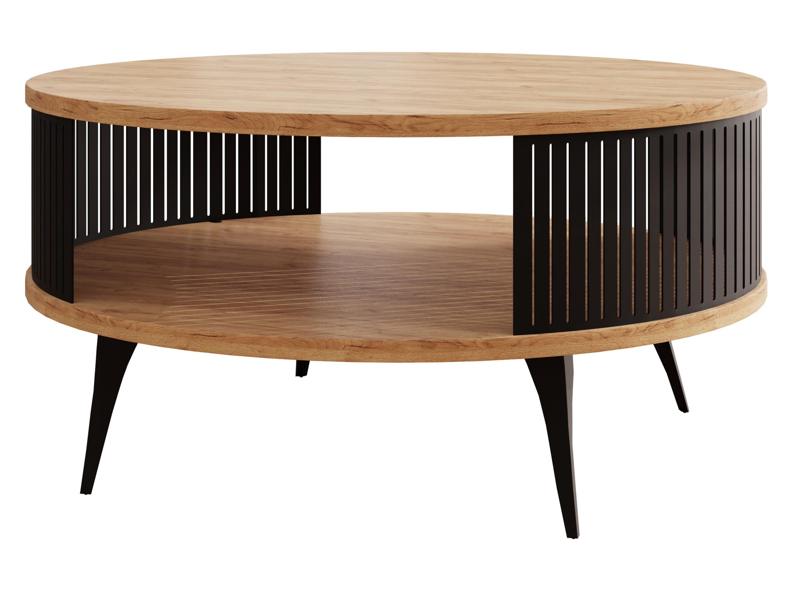 COUCHTISCH Roenni - Eichefarben/Schwarz, Holzwerkstoff/Metall (75/75/44cm) - MIRJAN24