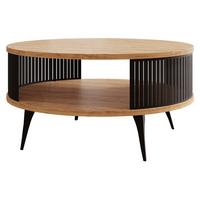 COUCHTISCH Roenni - Eichefarben/Schwarz, Holzwerkstoff/Metall (75/75/44cm) - MIRJAN24