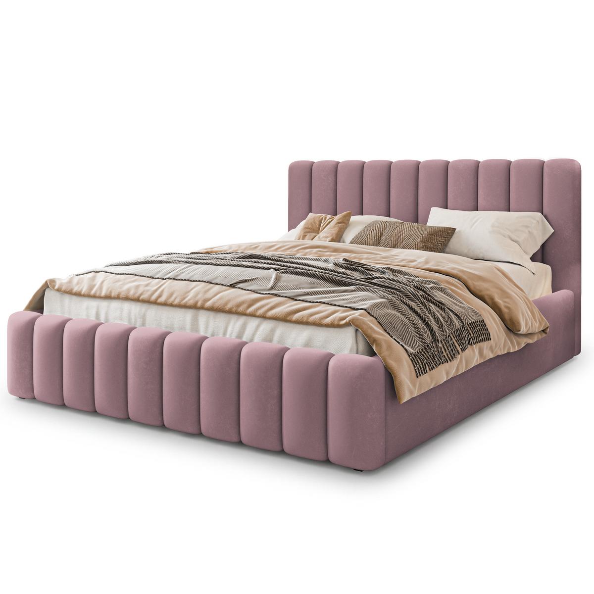 POLSTERBETT DINESE 200x200 cm mit Bettkästen - Rosa - Pink, Holz (200/200cm) - MASSENO