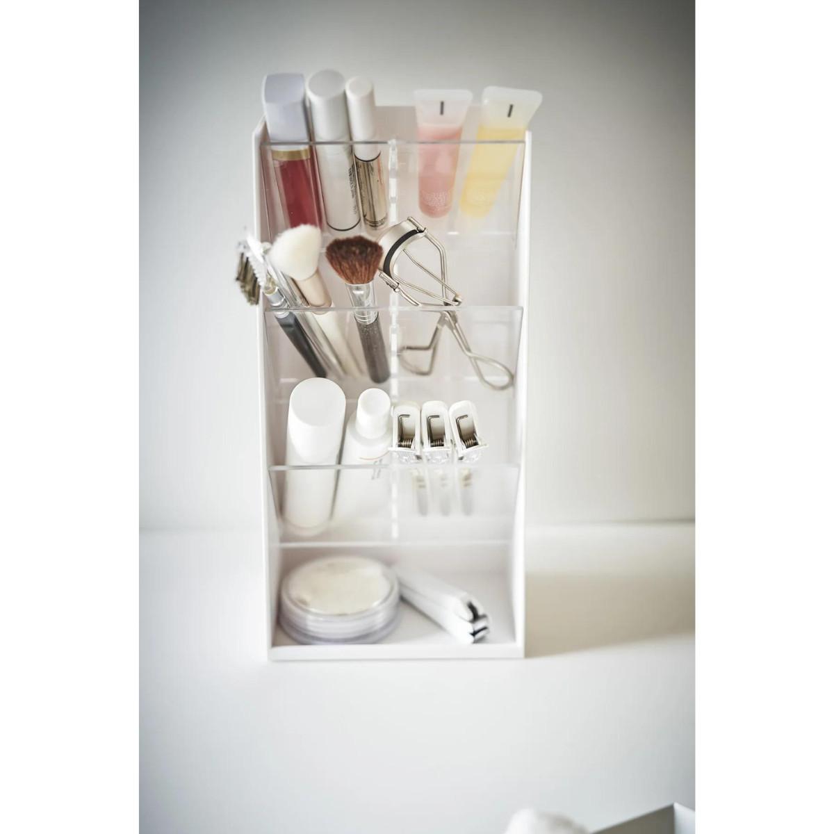 MAKE-UP Aufbewahrungsturm – H25 cm - Weiß, Kunststoff (7.7/25/12cm) - Yamazaki