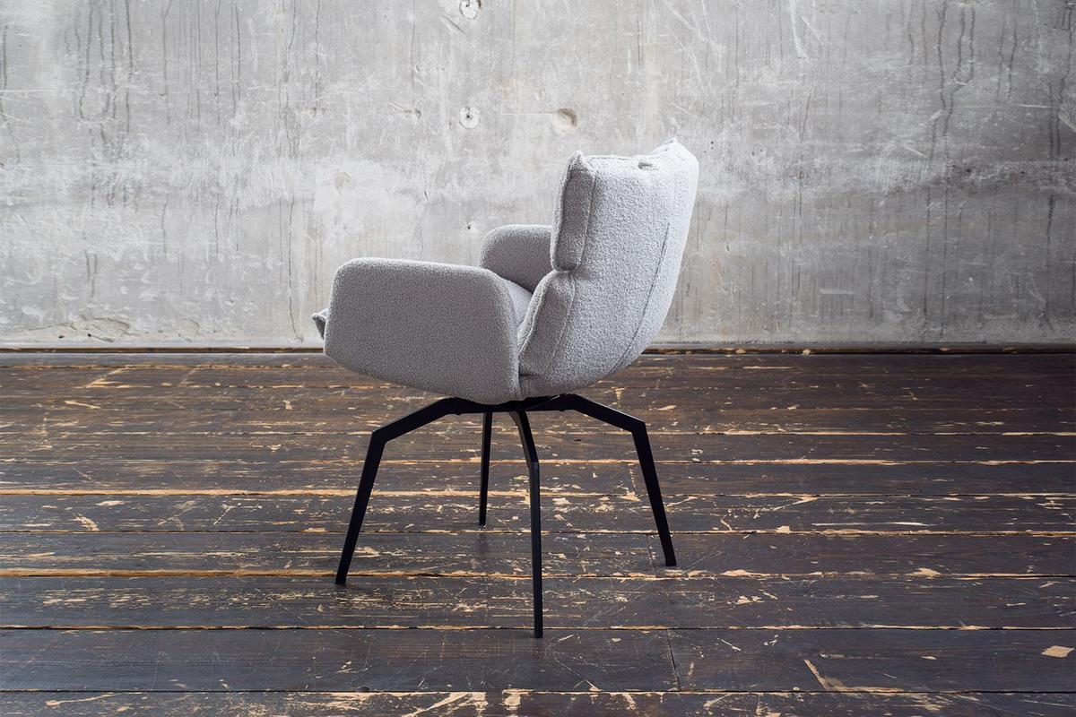 ESSZIMMERSTUHL BARO Grau Webstoff Drehbar (360°) (1er-Set) - Grau, Kunststoff/Textil (59/86/65cm) - KAWOLA