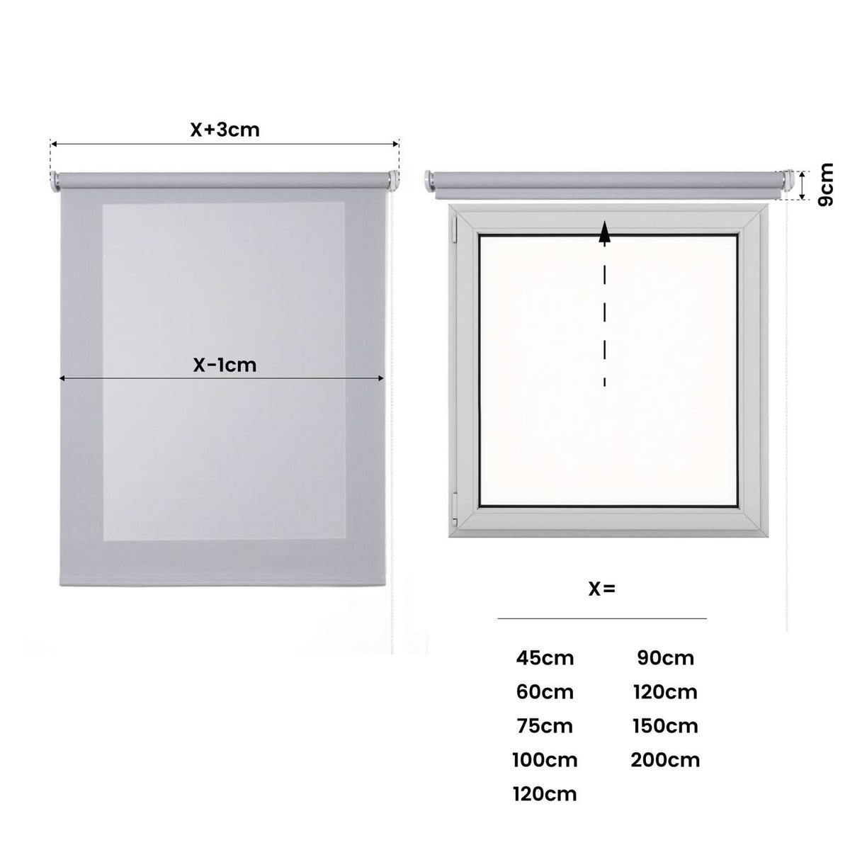 SCREEN-ROLLO| Grau, 80 cm x 180 cm - Grau, Kunststoff (80/180cm) - STORESDECO