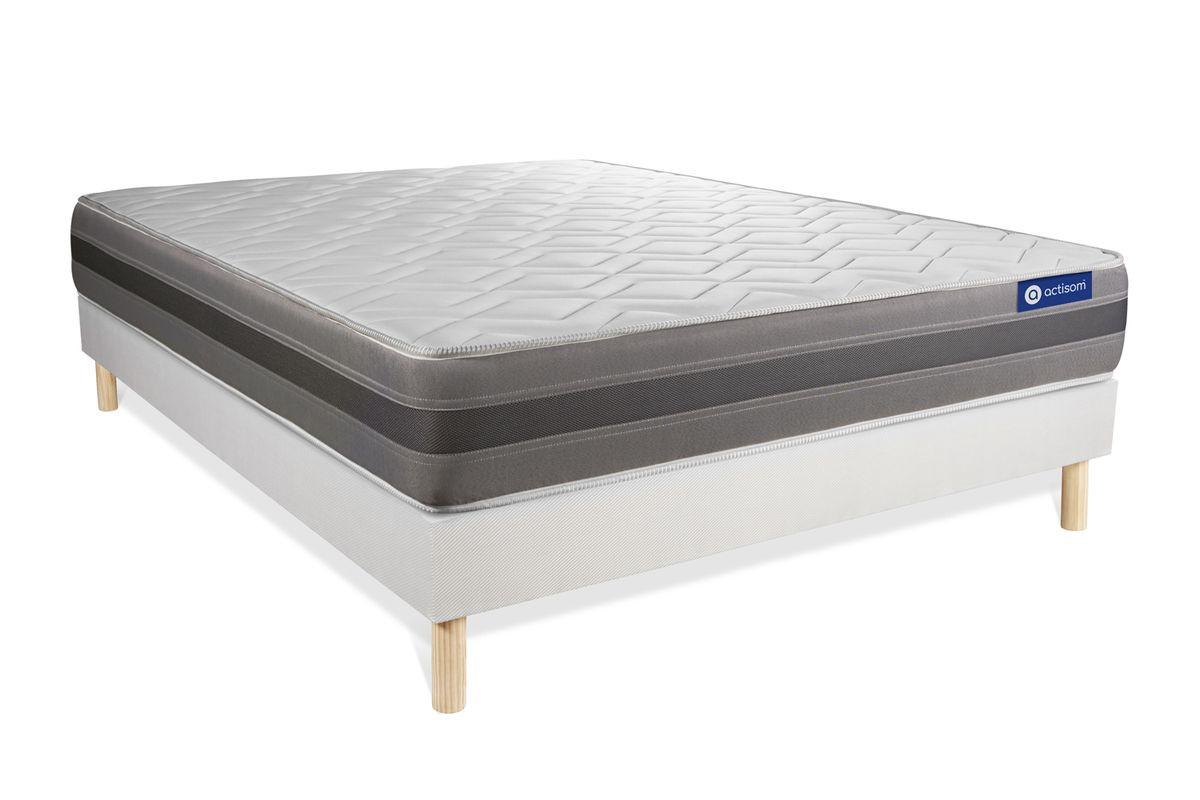 BETT Actimemo relax Memory-Schaum 150 x 195 cm h2 - Kit Bettgestell Weiß - Beige/Weiß, Karton/Holz (150/195cm) - ACTISOM