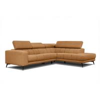 ECKSOFA MORELLO 5-Sitzer, orange - Schwarz/Orange, Holzwerkstoff/Textil (287/228cm) - Wozimo