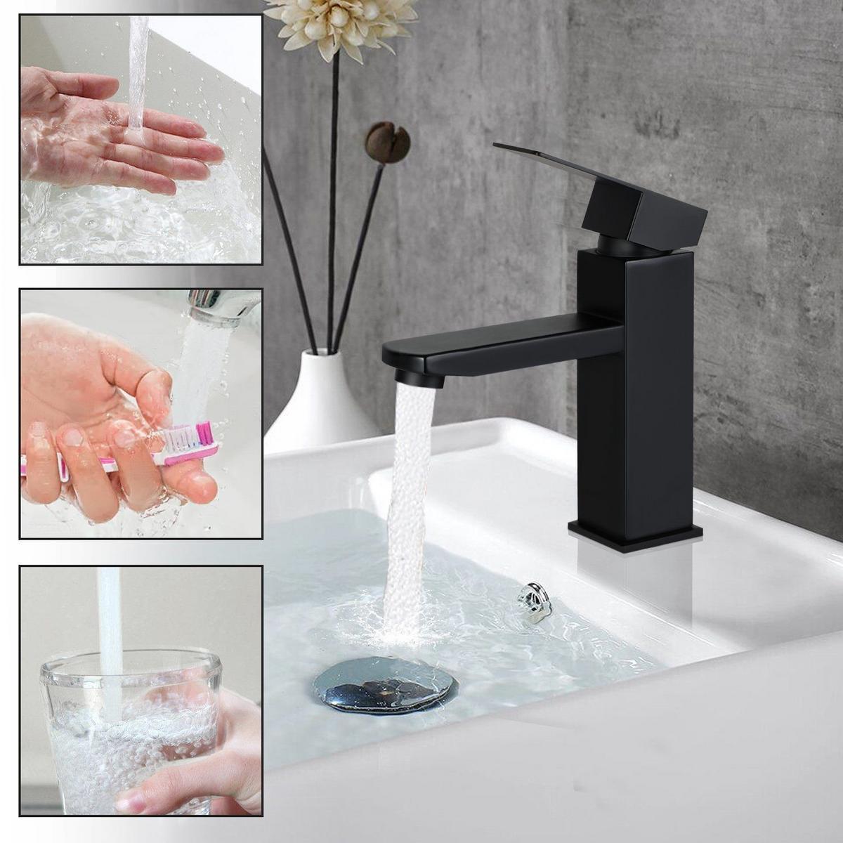 WASCHTISCHARMATUR RYRN 4/11.3/18.7 cm - Schwarz, Metall (11.3/18.7/4cm) - ZMH