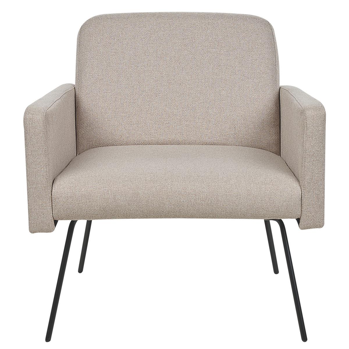 SESSEL aus Stoff beige Narken - Beige/Schwarz, Textil (72/77/76cm) - Beliani