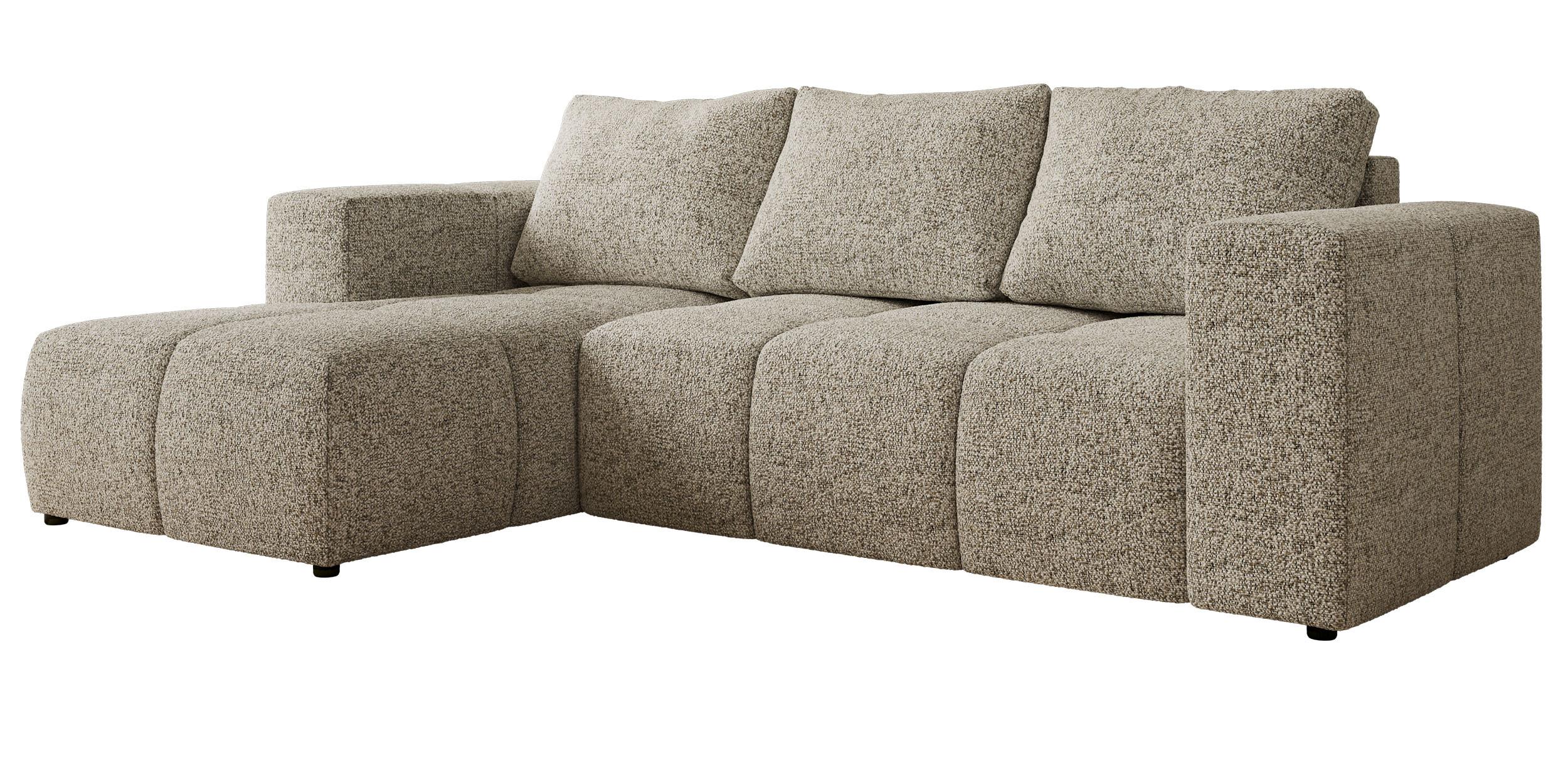 ECKSOFA MONIVA Beige Strukture - Links - Beige/Schwarz, Kunststoff/Textil (164/266cm) - MKS