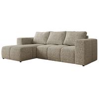 ECKSOFA MONIVA Beige Strukture - Links - Beige/Schwarz, Kunststoff/Textil (164/266cm) - MKS