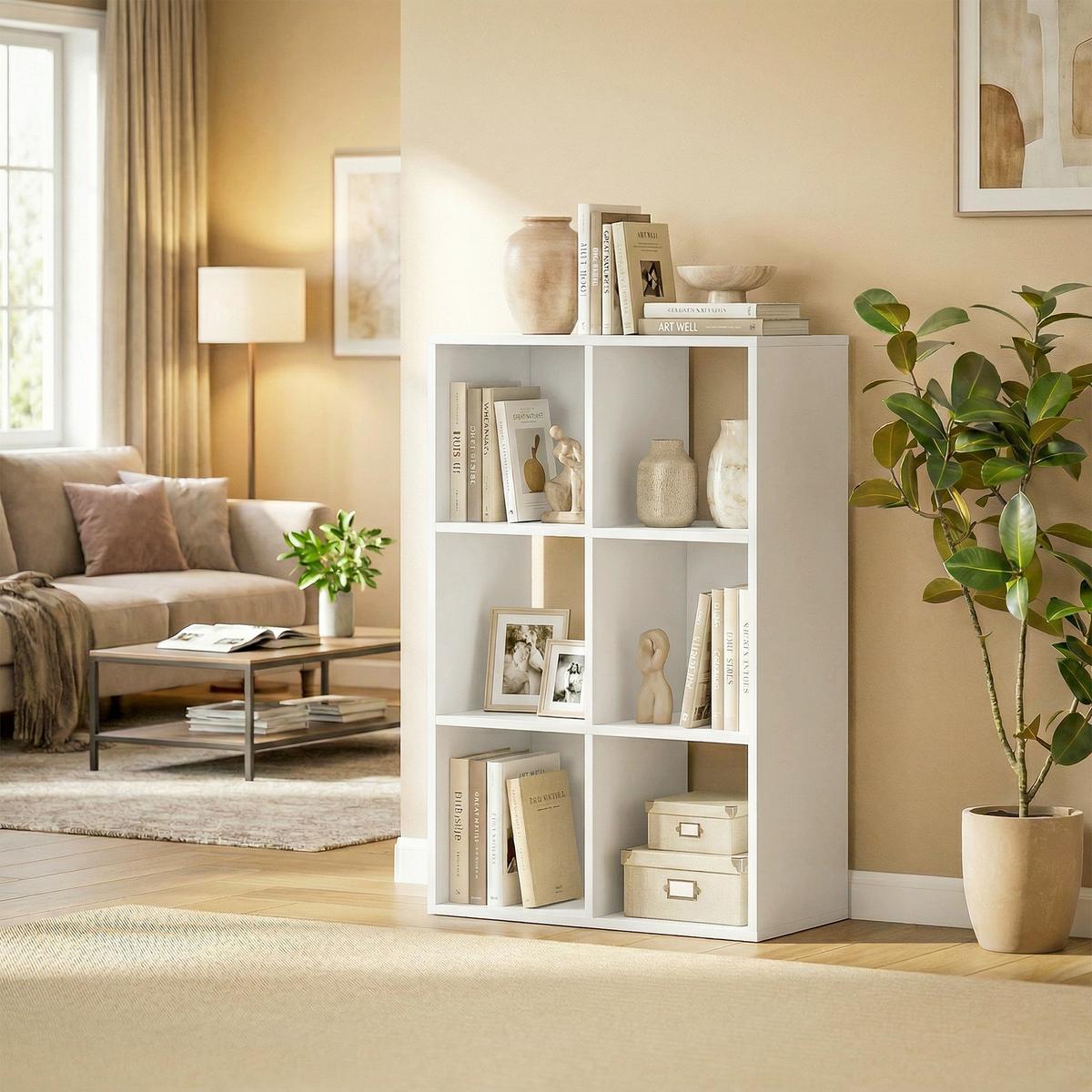 BÜCHERREGAL Spanplatte Weiß - Weiß, Holzwerkstoff (29.5/91.5/61.5cm) - HOMCOM
