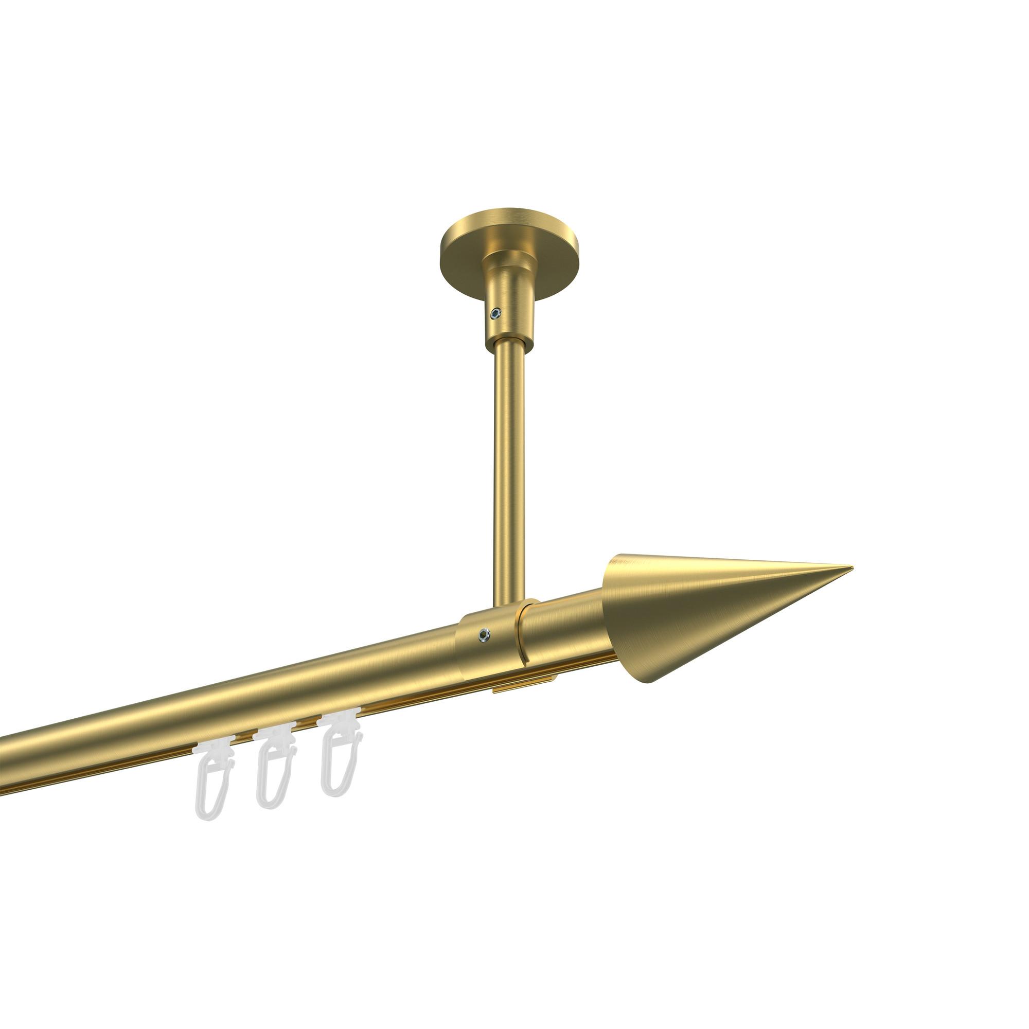 GARDINENSTANGE INNENLAUF Sonette Savio 540 cm (geteilt in 3 x 180 cm), 1-läufig, 20 mm Ø Messing-Optik - Messingfarben, Metall (540cm) - INTERDECO